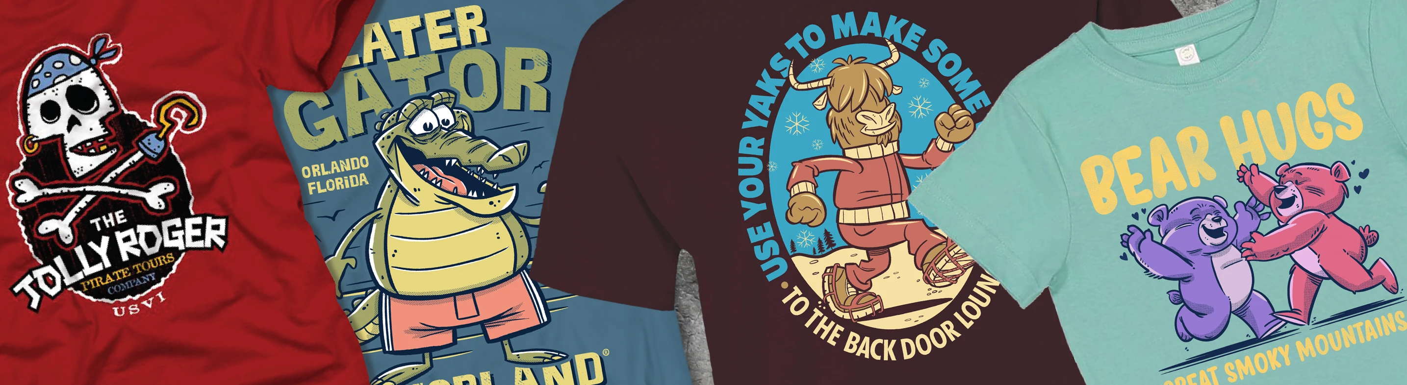 Hollander Creative screen print artwork shown across apparel